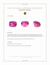 2.12 Ct. Pink Sapphire from Ceylon (Sri Lanka) Appraisal