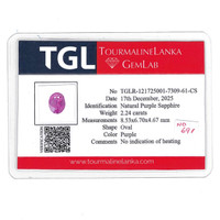 2.24 Ct. Purple Sapphire from Ceylon (Sri Lanka) Scan Report