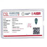3.87 Ct. Yellowish Green Sapphire from Madagascar Scan Report