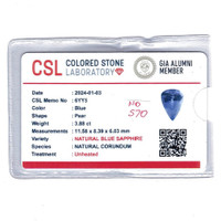 3.88 Ct. Blue Sapphire from Ceylon (Sri Lanka) Scan Report