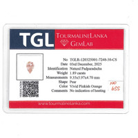 1.89 Ct. Padparadscha Sapphire from Ceylon (Sri Lanka) Scan Report