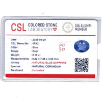 2.10 Ct. Blue Sapphire from Ceylon (Sri Lanka) Scan Report