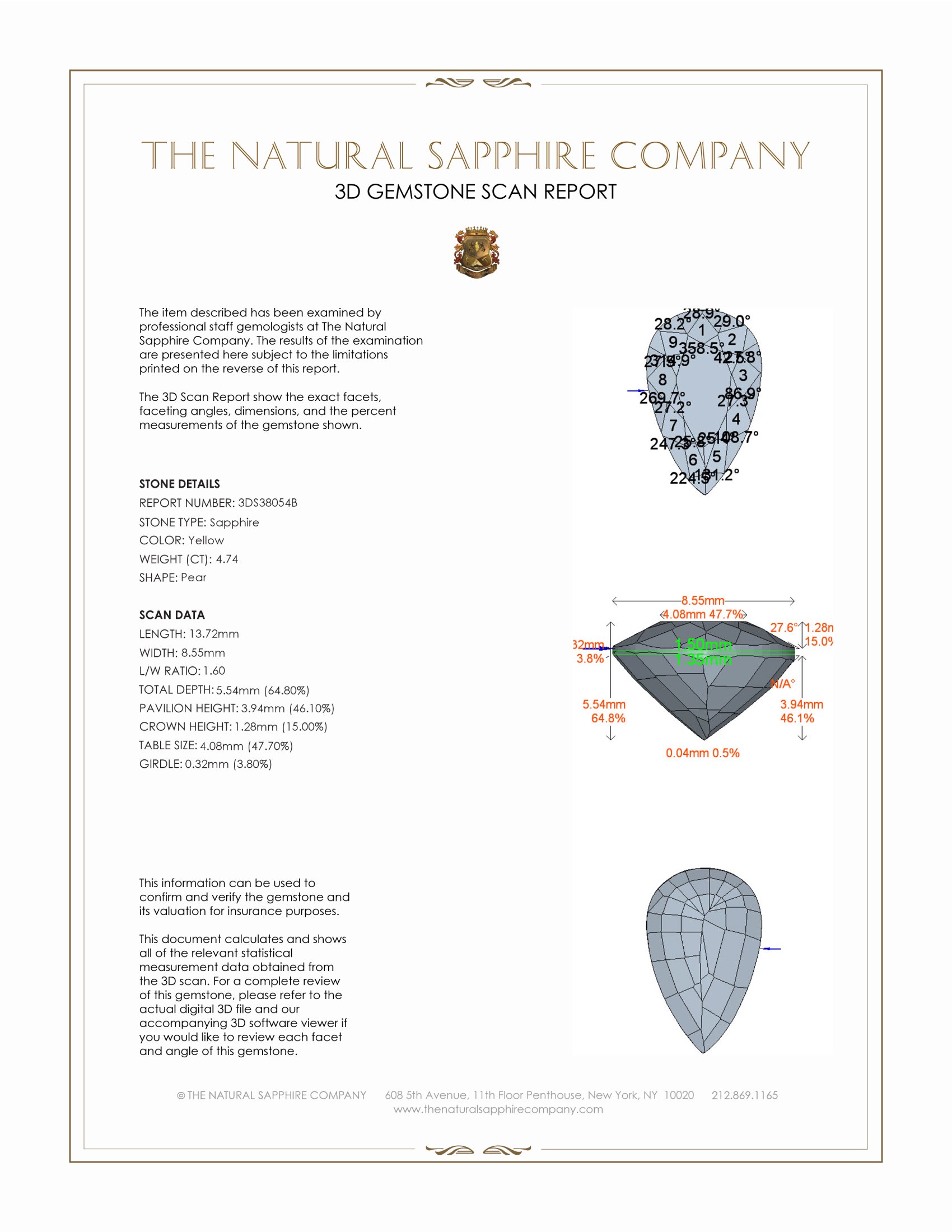 4.74 Ct. Yellow Sapphire from Ceylon (Sri Lanka)