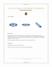 3.90 Ct. Blue Sapphire from Ceylon (Sri Lanka) Appraisal