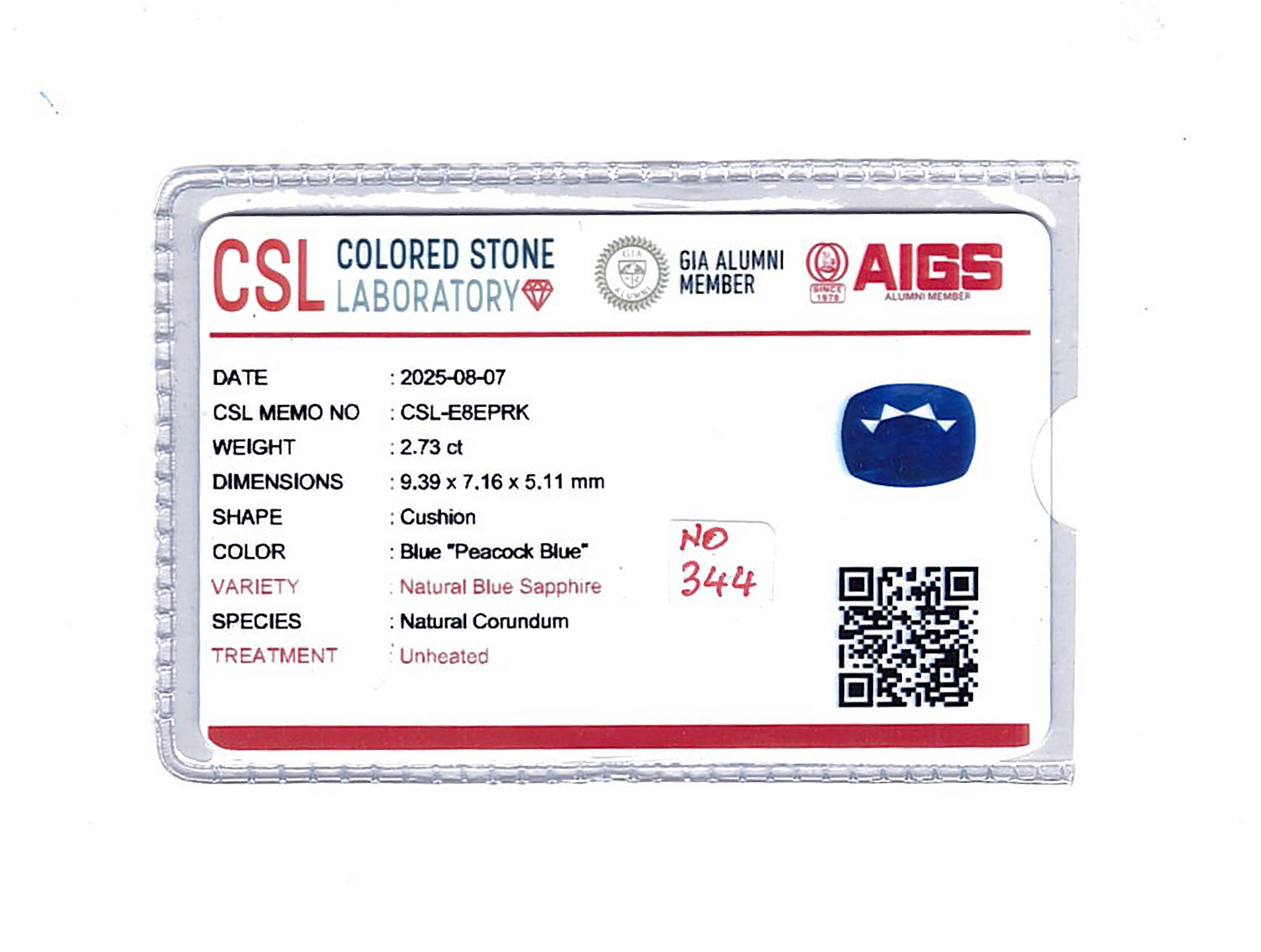 2.73 Ct. Greenish Blue Sapphire from Madagascar