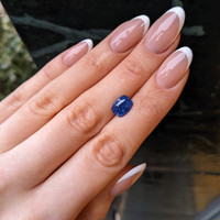 2.73 Ct. Greenish Blue Sapphire from Madagascar Life Style