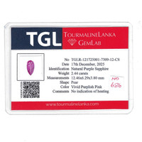2.24 Ct. Pinkish Purple Sapphire from Ceylon (Sri Lanka) Scan Report
