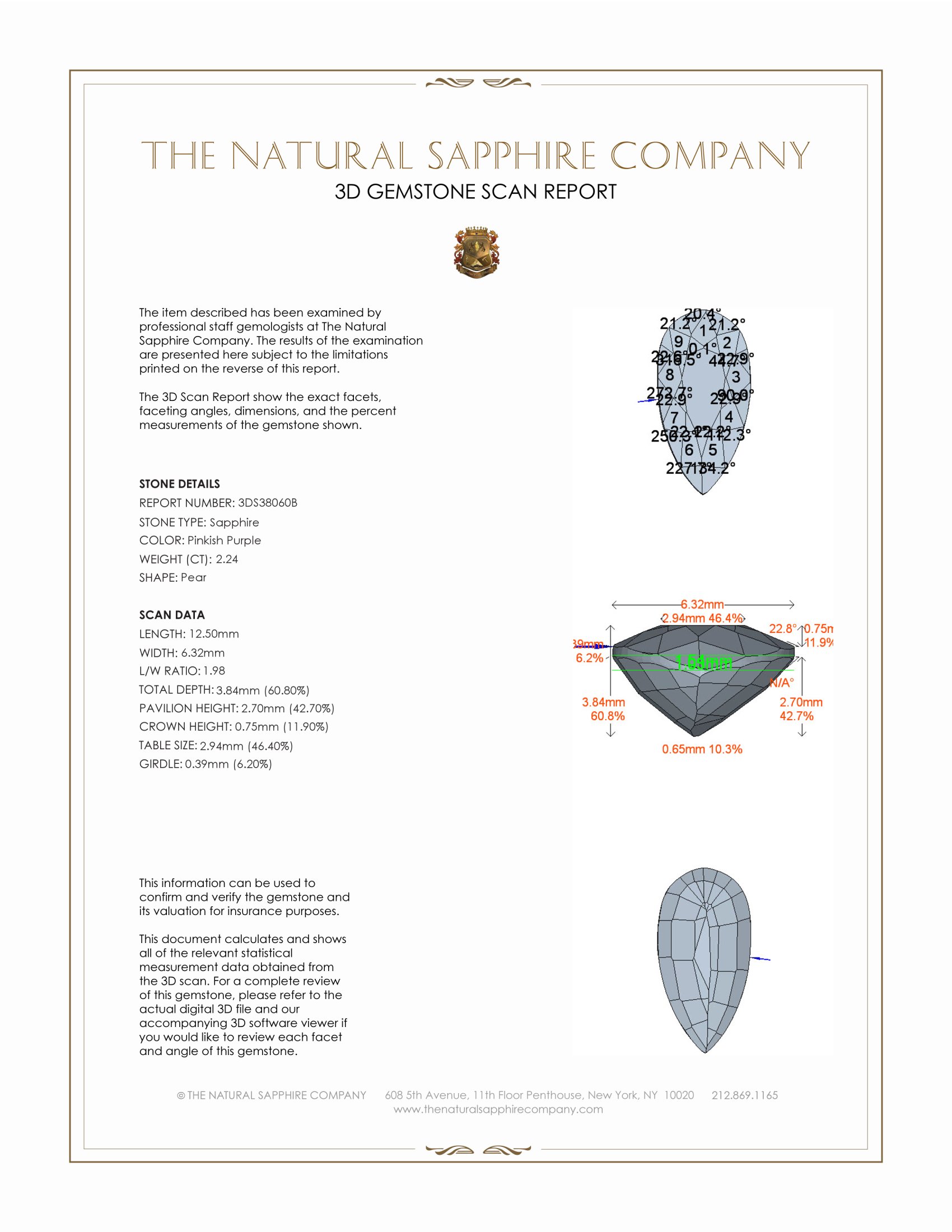 2.44 Ct. Pinkish Purple Sapphire from Ceylon (Sri Lanka)