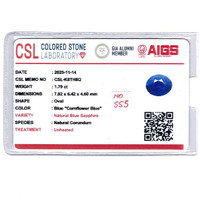 1.79 Ct. Blue Sapphire from Ceylon (Sri Lanka) Scan Report