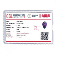 4.16 Ct. Purple Sapphire from Madagascar Scan Report