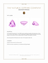 0.51 Ct. Purplish Pink Sapphire from Tanzania Appraisal