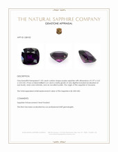1.05 Ct. Purple Sapphire from Tanzania Appraisal