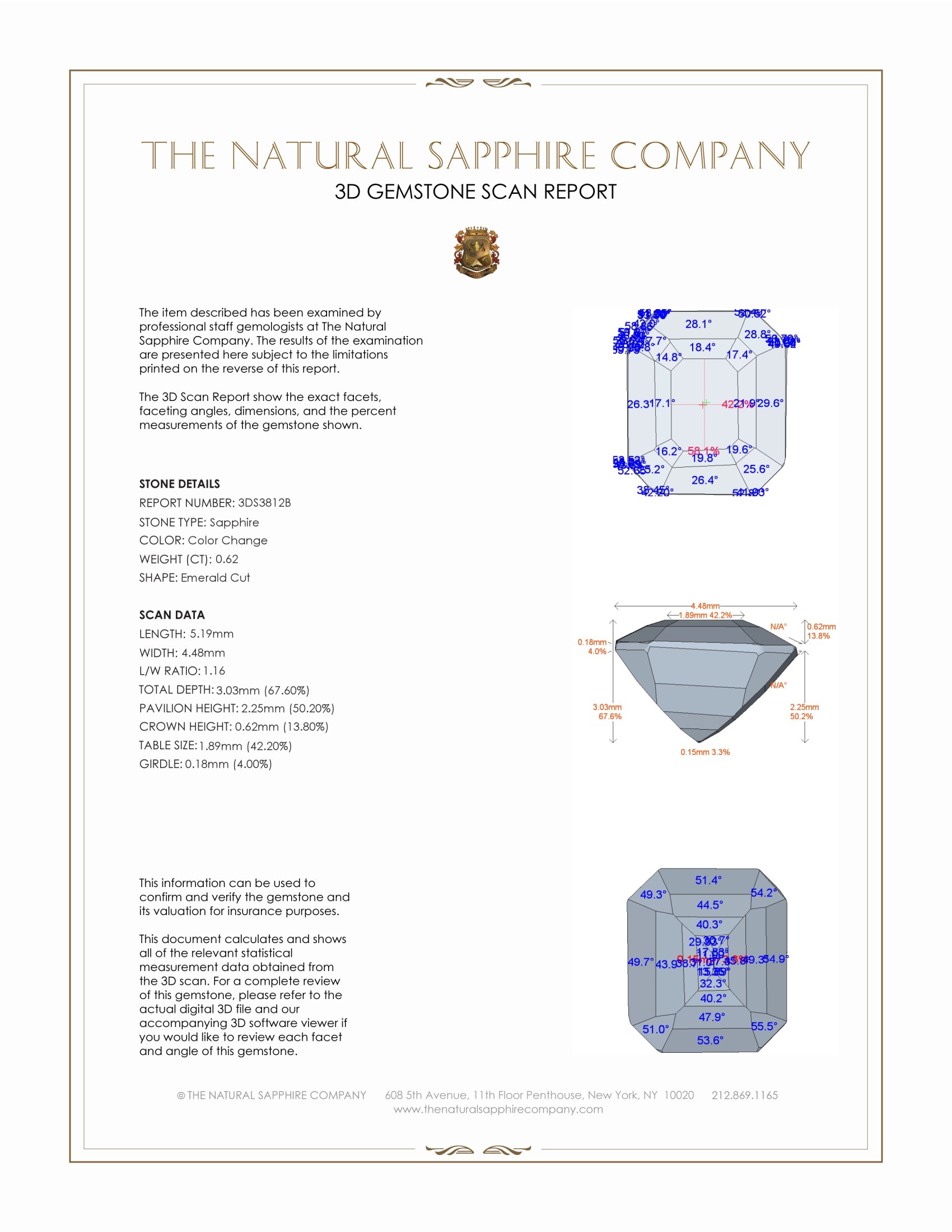 0.62 Ct. Color Change Sapphire from Ceylon (Sri Lanka)