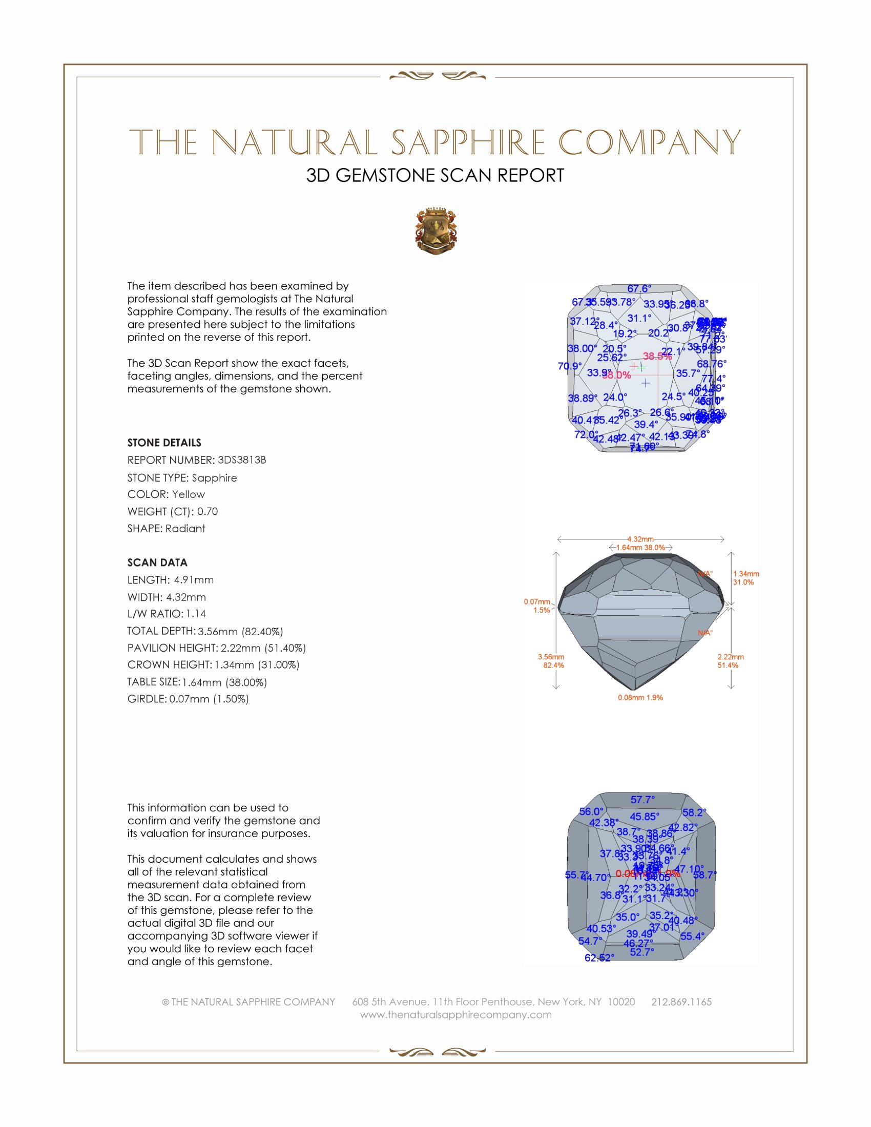 0.70 Ct. Yellow Sapphire from Ceylon (Sri Lanka)