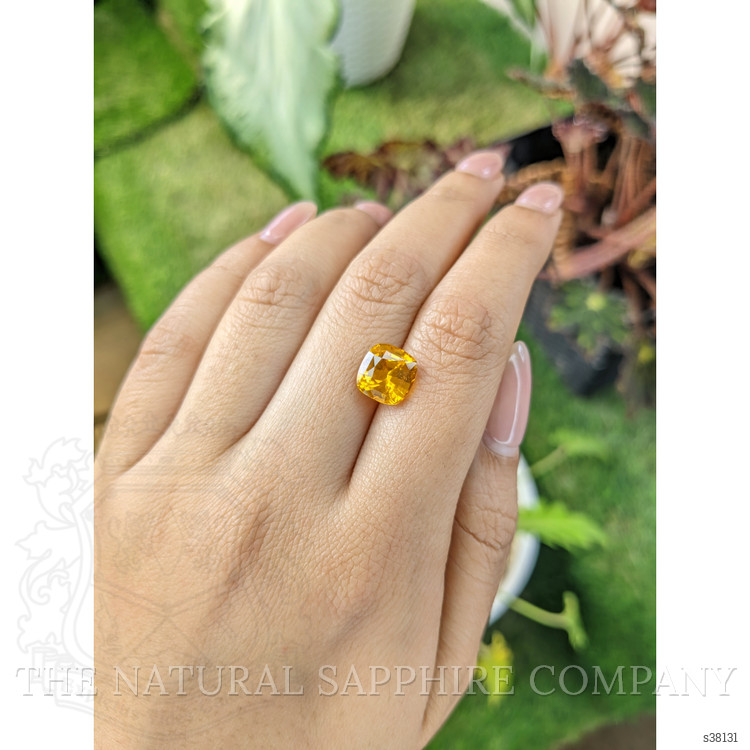 3.89 Ct. Yellowish Orange Sapphire from Ceylon (Sri Lanka)