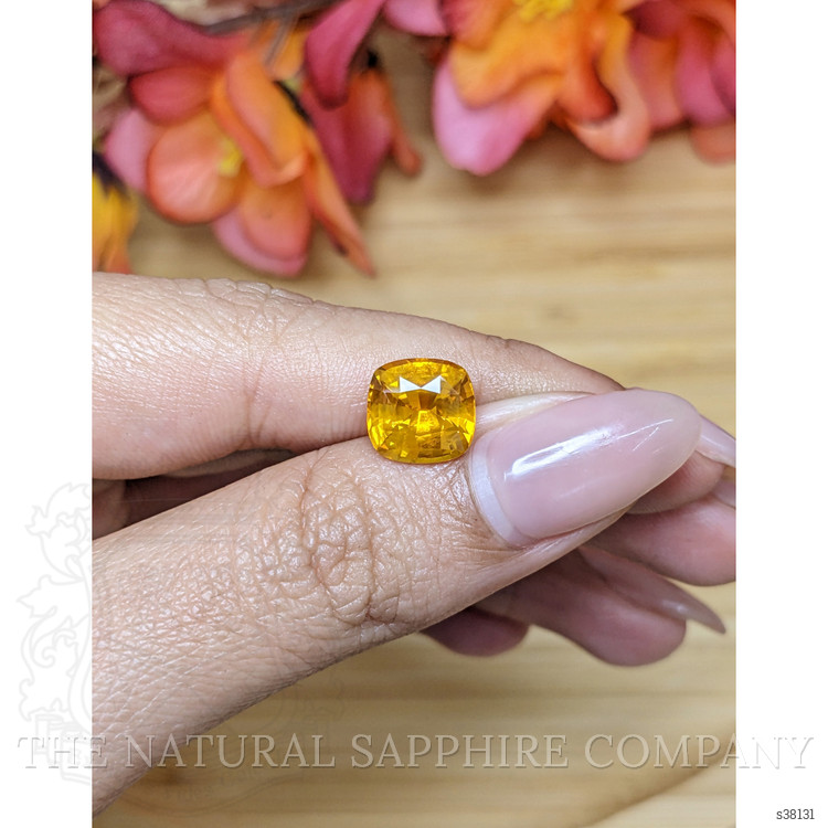 3.89 Ct. Yellowish Orange Sapphire from Ceylon (Sri Lanka)