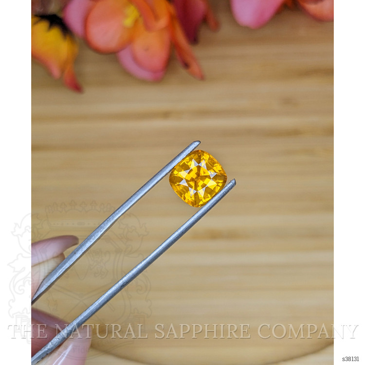 3.89 Ct. Yellowish Orange Sapphire from Ceylon (Sri Lanka)