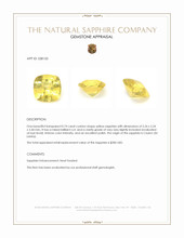 0.74 Ct. Yellow Sapphire from Ceylon (Sri Lanka) Appraisal