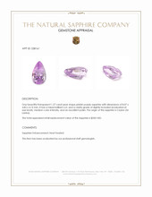 1.27 Ct. Pinkish Purple Sapphire from Ceylon (Sri Lanka) Appraisal