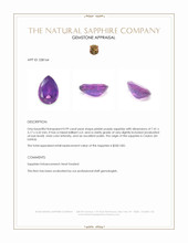 0.99 Ct. Pinkish Purple Sapphire from Ceylon (Sri Lanka) Appraisal