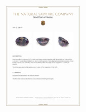 0.73 Ct. Purple Sapphire from Ceylon (Sri Lanka) Appraisal