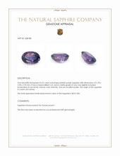 0.62 Ct. Bluish Purple Sapphire from Ceylon (Sri Lanka) Appraisal
