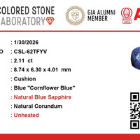 2.10 Ct. Blue Sapphire from Ceylon (Sri Lanka) Scan Report