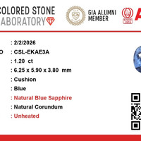 1.20 Ct. Blue Sapphire from Ceylon (Sri Lanka) Scan Report