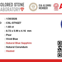 1.59 Ct. Blue Sapphire from Ceylon (Sri Lanka) Scan Report