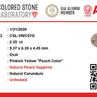 2.34 Ct. Peach Sapphire from Ceylon (Sri Lanka) Scan Report