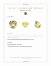 1.30 Ct. Yellow Sapphire from Ceylon (Sri Lanka) Appraisal