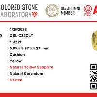 1.30 Ct. Yellow Sapphire from Ceylon (Sri Lanka) Scan Report