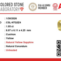 1.95 Ct. Yellow Sapphire from Ceylon (Sri Lanka) Scan Report