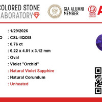0.76 Ct. Violet Sapphire from Ceylon (Sri Lanka) Scan Report