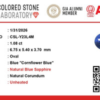 1.08 Ct. Blue Sapphire from Ceylon (Sri Lanka) Scan Report