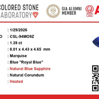 1.37 Ct. Blue Sapphire from Ceylon (Sri Lanka) Scan Report