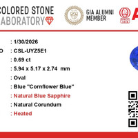 0.67 Ct. Blue Sapphire from Ceylon (Sri Lanka) Scan Report