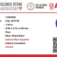 1.04 Ct. Blue Sapphire from Ceylon (Sri Lanka) Scan Report