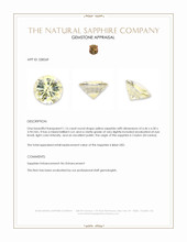 1.16 Ct. Yellow Sapphire from Ceylon (Sri Lanka) Appraisal