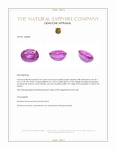 2.02 Ct. Pinkish Purple Sapphire from Ceylon (Sri Lanka) Appraisal
