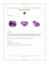 2.13 Ct. Pinkish Purple Sapphire from Ceylon (Sri Lanka) Appraisal