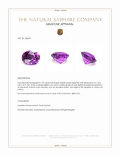 1.62 Ct. Pinkish Purple Sapphire from Ceylon (Sri Lanka) Appraisal