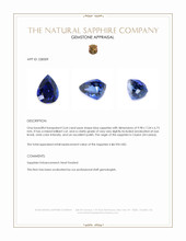 3.64 Ct. Blue Sapphire from Ceylon (Sri Lanka) Appraisal