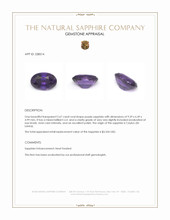 2.67 Ct. Purple Sapphire from Ceylon (Sri Lanka) Appraisal