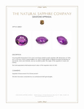 2.03 Ct. Pinkish Purple Sapphire from Ceylon (Sri Lanka) Appraisal