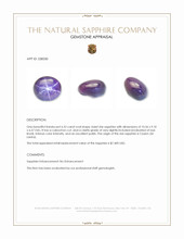 6.52 Ct. Violet Star Sapphire from Ceylon (Sri Lanka) Appraisal