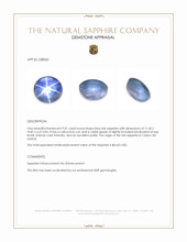 9.01 Ct. Blue Star Sapphire from Ceylon (Sri Lanka) Appraisal