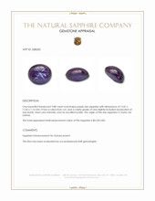 9.88 Ct. Purple Star Sapphire from Ceylon (Sri Lanka) Appraisal