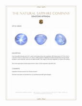 6.07 Ct. Blue Star Sapphire from Ceylon (Sri Lanka) Appraisal