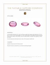 3.01 Ct. Purplish Pink Sapphire from Ceylon (Sri Lanka) Appraisal
